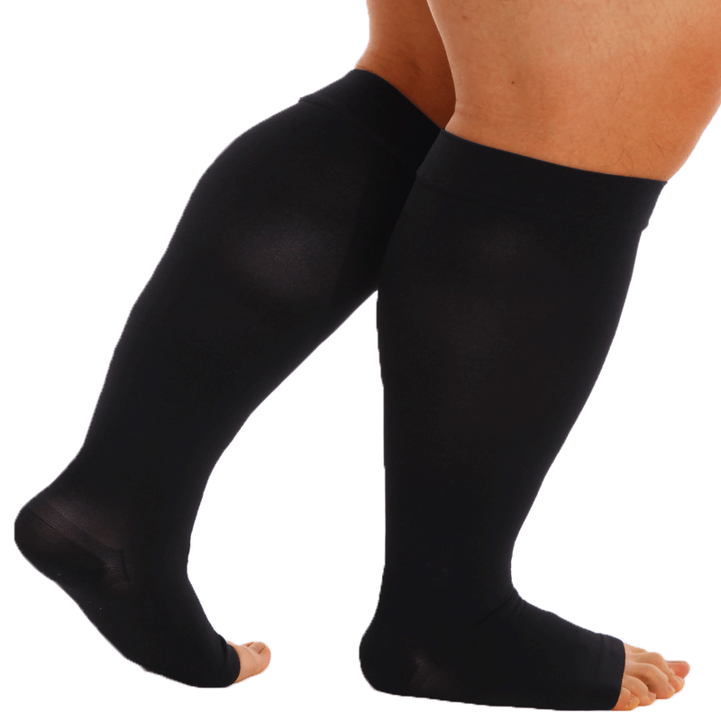 Plus Sized Open Toe Compression Socks